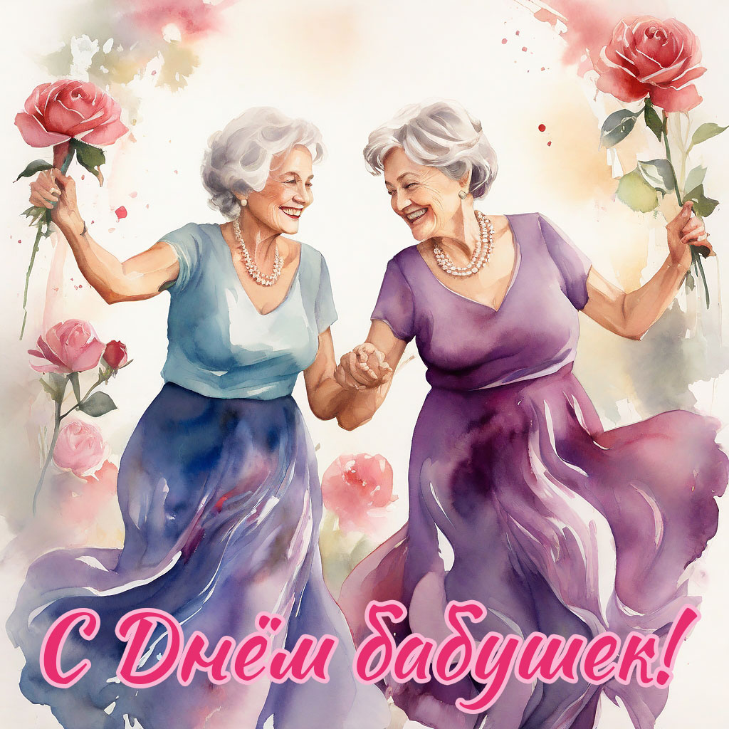 открытки с днём бабушек, бабушки танцуют